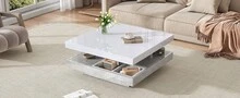 Coffee Table White Made Of Wood For Living Room And Lounge - 白色 - 查看 7