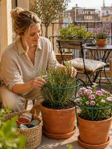 Plastic Semi-Circular Plant Support Stake, Suitable For Potted Plants, Plant Support Rod, Plastic Cage, Indoor/Outdoor Small Plant Support Ring, Garden Flower Support Rack, Plastic Semi-Circular Flower Pot Basket, Climbing Frame - Multicolor - View 1