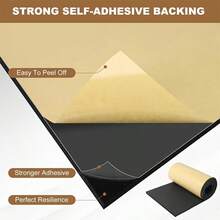 [1 Roll]High Density Self-Adhesive Acoustic Foam Soundproofing Noise Reduction Vibration Dampening Pad DIY Audio Room Recording Studio Back Adhesive Foam Board Easy To Cut Multi-Purpose - Black - View 5