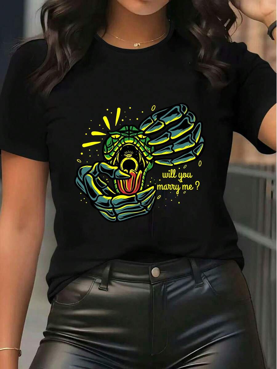 Women T-Shirts - 黑色 - 查看 1