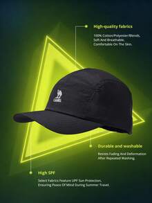 CAMEL CROWN Wide Brim Baseball Cap Sports Sun Hat Running Cycling Hiking Sun Protection Hat - Black - View 5