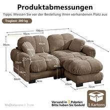 Sofa Brown Made Of Chenille For Living Room - 棕色雙人座 - 查看 4