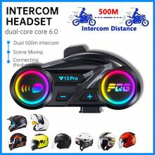 Y13 Pro Motorcycle Helmet With Wireless Headphones 500M Intercom Version, Equipped With BT5.4+BT5.4 Dual-Core Bluetooth Chip, RGB Lighting Effects, IP56 Waterproof And Dustproof, Built-In Intercom Indicator, Supports Cross-Brand Intercom, Intercom Distance Up To 500M, Compatible With Half-Face And Full-Face Helmets, Large 1000mAh Battery, Supports Simultaneous Intercom And Music Sharing, Supports AI Voice Assistant - Y13 Pro - View 2