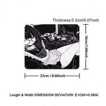 Japan Anime Girl Mousepad, Extra Large Desk Mat, Office Pc Computer Accessories Mouse Pad, Gaming XXL Keyboard Mat, Non-Slip Desk Mat, For Home And Office, Black White Extended Painting Mouse Mat Carpet - View 18