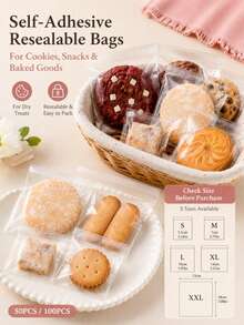Transparent Self-Adhesive Baking Packaging Bags, Multiple Sizes OPP Dessert Bags, Suitable For Cookies, Pastries And Handmade Snacks, National Day Gift Giving Event, Saudi Arabia National Day - Multicolor - View 7
