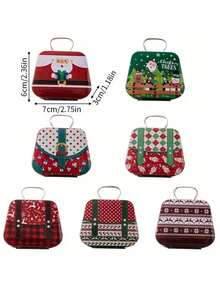 1/2pcs Christmas Tin Candy Boxes, Suitable For Holiday Gifts And Party Favors, Gift Bags, Christmas Decoration - Multiple Styles - View 8