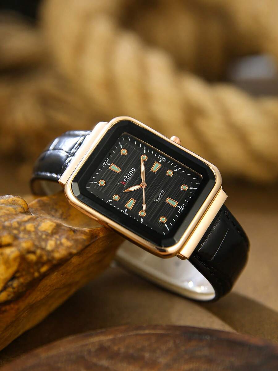 1pc Fashionable Quartz Wristwatch For Men, Suitable For Daily Wear, Birthday/Graduation Gift, Casual Occasions - Black - View 1