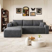 Sofa Grey Made Of Fabric For Living Room And Lounge - 深灰色三座 - 查看 4
