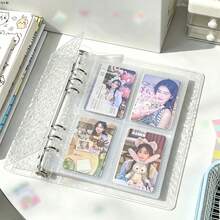 1pc Transparent Water Ripple Acrylic Photo Album, Card Collection Album, High Visibility Storage Album, With 4 Square Slots For 3-Inch Cards, Colorful Minimalist Photo Album, Suitable For Bedroom, Living Room And Study Display And Collection - Multicolor - View 1