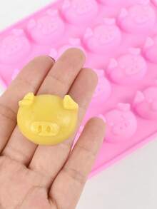 قالب خبز سيليكون برأس 16 تجويف مع قطارة وردية، قالب خبز إبداعي DIY لمشاريع المطبخ المنزلي - متعدد الألوان - مشاهدة 7