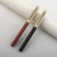 Vintage Wooden Ballpoint Pen Retro Brass Metal Click Ball Pen Natural Wood Body Business Office Writing Gift Pen For Men - 5C27 - View 9
