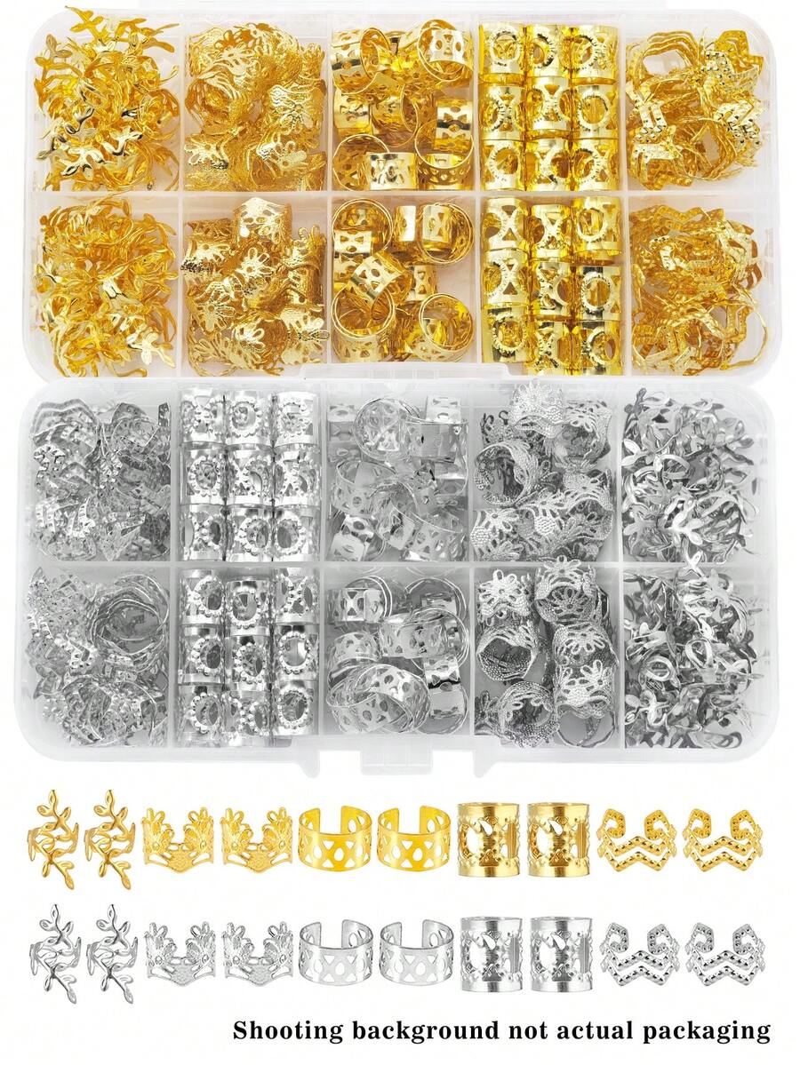 50/70/100/120/186/200/260個優雅編髮環 可調節髮環 精緻設計復古風女性髒辮飾品配件
