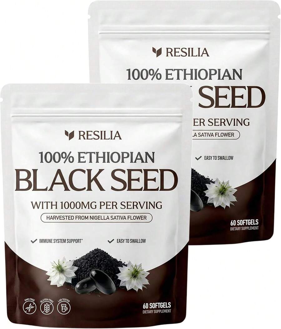 High Demand!Resilia Black Seed Softgels, 1000 Mg Per Serving - Premium Black Seed Oil Supplement - Digestive And Immune Support Formula - Easy-To-Swallow Softgels, 120 Count (2 Boxes).Women Daily Nutrient Support - 30ml - View 1