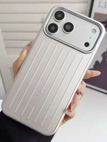 Upgraded Anti-Slip Textured Frame, Matching Pink Silver Luggage And Phone Case. Suitable For Apple 17 Pro Max Phone. Features Matte Anti-Drop Protection, 16 Pro Lens Full Coverage Design, 15 Pro Max Premium Protective Case. - Silver - View 2