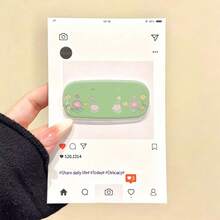 1pc Cartoon Grass Flower Adhesive Makeup Mirror Phone Stand Foldable Mirror Binge-Watching Stand Niche Minimalist New Style - Multicolor - View 6