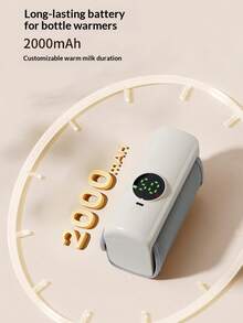 Portable Baby Bottle Warmer, Suitable For Travel And On-The-Go Use, Fast Heating, Battery Life Up To 5 Hours, Precise Temperature Control, Equipped With 2000mAh Large Capacity Battery - Multicolor - View 5