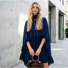 Women Short Dresses - Navy Blue - View 5
