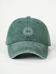 1件男士刺繡透明向日葵水洗棒球帽，街頭時尚休閒帽，適合春夏/秋季旅行、海灘度假 - 棒球帽 - 查看 20