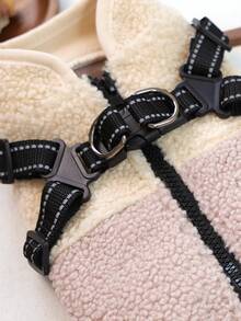 1pc Pet Clothes Dog Cat Clothing Apparel Small Dog Puppy Cute Pet Clothes Dog Clothing Apparel Small Dog Autumn Winter Warm Comfortable Fleece Patchwork Harness Vest - Pink White - Multicolor - View 7