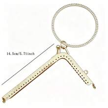 20cm 唇形錢包金屬框架，手工包金屬鎖，包包手把 - 金色 - 查看 8