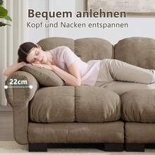 Sofa Brown Made Of Chenille For Living Room - 棕色雙人座 - 查看 7