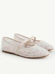New Women's Fashion Elegant Beige Flat Shoes With Mesh Breathable Lightweight Comfortable Design, Suitable For Summer Daily Wear, Dating And Commuting - Beige - View 4