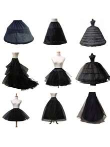 Black Mermaid Wedding Petticoat Crinoline Underskirt Slip - Multicolor - View 4