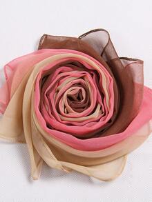 1pc Chiffon Gradient Scarf Shawl, Lightweight Thin Long Rectangular Wrap For Women, Spring Autumn Summer, Versatile For Square Dancing - Camel Pink Coffee - View 2