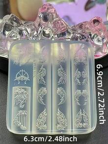 1件裝 丘比特之翼弓箭天鵝 3D美甲矽膠模具，適用於穿戴甲飾品裝飾 - 無色 - 查看 6