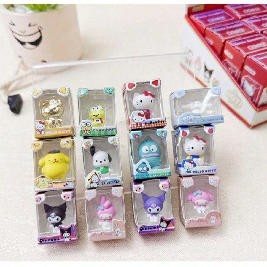 1pc Sanrio Cute Exquisite Mini Figurine, Home Desktop Decor/Car Decor/Party Decor, Holiday Gift, Suitable For 14+ Years Old, Collectible Blind Box - Multicolor - View 1