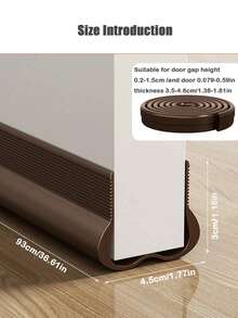 1pc Silent Soundproof Snap-In PVC Door Bottom Seal Strip, Windproof And Waterproof Draft Stopper, Suitable For Bedroom, Air-Conditioned Room And Door Gaps, Ideal For Landlords And Tenants, Perfect Housewarming Gift - Multicolor - View 11
