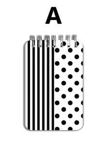New Polka Dot & Stripe Pattern Mini Loose-Leaf Notebook - Portable Pocket Size, Suitable For Writing, Memo, Diary, Learning And Office, Thoughtful Gift For Teachers On Teacher's Day, Also Great Gift For Graduation, Birthday, Back To School Essential, Back To School Season, Back To School Must-Have (Mini Size) - Multicolor - View 16