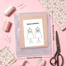 Ruffled Bib Sundress Sewing Pattern, Physical Kraft Paper Template With Paper Instructions, 9 Sizes (Height 89-140cm / 35-55"), Easy DIY Cross Back Apparel Stencil For Birthday Celebration, Summer Camp Outfit & Theme Park Trip - A - View 3