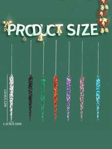 12pcs Clear Acrylic Icicle Hanging Ornaments With String - Rustic Christmas Tree Decor, Hanging Prism Lights, Suitable For Holiday Home Decoration, Tree Ornaments, Holiday Lighting, Theme Party Decor, Christmas Decoration - Multicolor - View 8