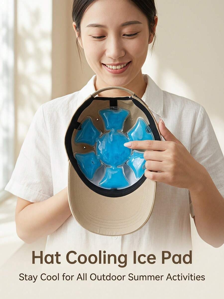 Bantalan Pendingin Gel yang Dapat Digunakan Kembali untuk Helm & Topi, Bantalan Pendingin Kepala Portabel, Bahan Plastik, Aksesori Pereda Panas Musim Panas untuk Olahraga, Aktivitas Luar Ruangan, Pantai & Perlindungan Matahari Saat Bepergian - Beraneka warna - View 1