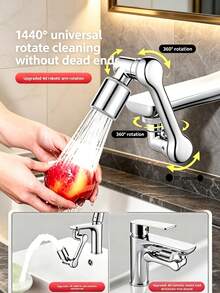 1440° Rotating Faucet Extension Nozzle, Water-Saving Kitchen Sink Extender, Robot Arm Design, Easy Installation, Compatible With Various Faucets, Perfect For Bathroom Washbasin, Kitchen Sink, Home Bathroom And Outdoor RV Sink, Practical Tool For Convenient Washing, Essential Modern Home Accessory, Upgrade Your Faucet, Ideal Choice For Holiday Gifts And Home Renovation - Multicolor - View 5