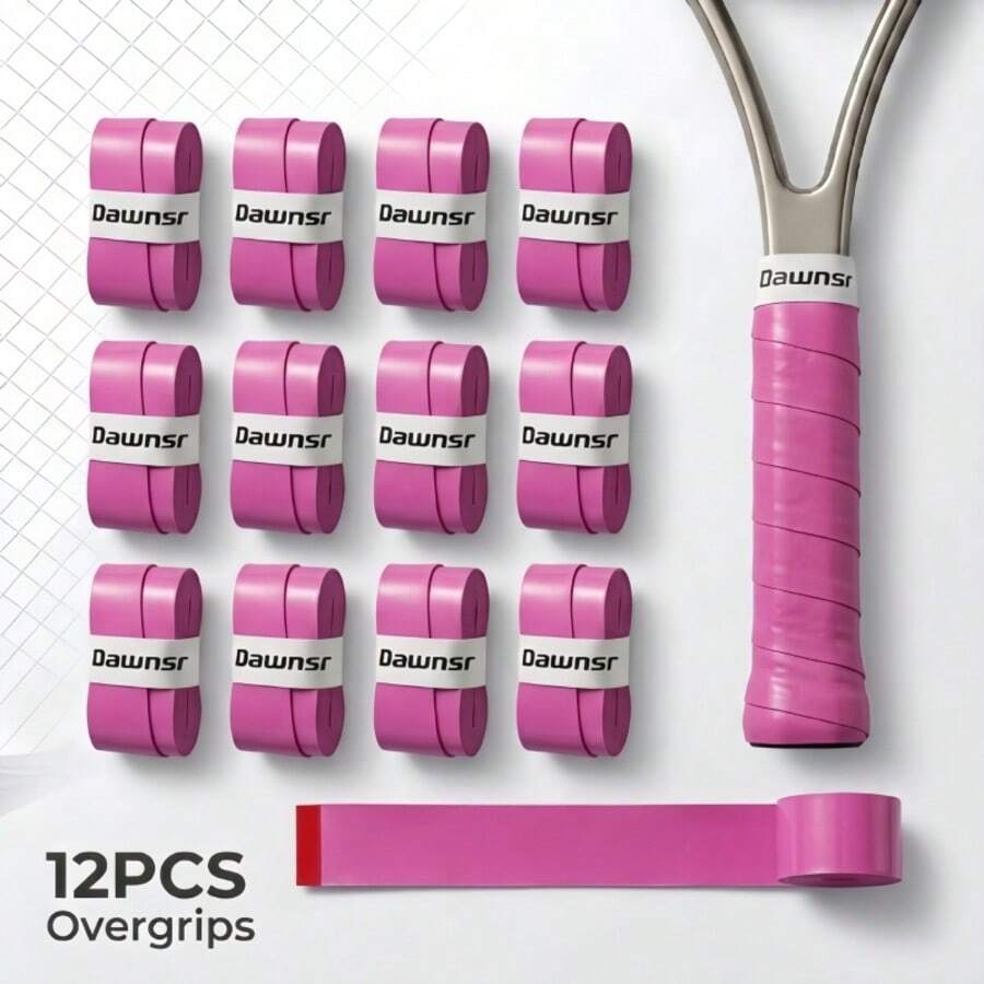 12PCS Racket Overgrip, Sweat Absorbent Non‑Slip Grip Tape, Comfort Durable Handle Wrap For Tennis Badminton Pickleball Rackets, Sports Racket Accessories - Multicolor - View 1