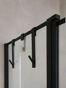 Stainless Steel S-Shaped Shower Towel Bar, Suitable For Glass Door, Bathroom Robe Hook, Wall-Mounted Coat Rack, Hanger, Hook, Rack, Room Decor, Over-The-Door Hanger, Wall-Mounted Clothes Rack, Wardrobe Storage Rack,Perfect For Halloween And Christmas - Gold - View 10