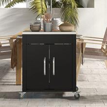 Carrito de Cocina Rodante con Almacenamiento, Gabinete, Estantes Ajustables, para Cocina, Sala de Estar, Comedor, Blanco - Negro + Hierro - Ver 5