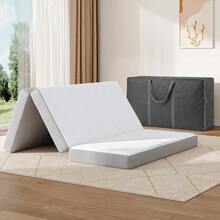 Tri Fold Foldable Mattress 4 Inch Memory Foam Portable Folding Floor Guest Bed Convertible Lounger Mat With Removable Washable Cover Storage Bag Non Slip Bottom For Camping Travel Home RV White - Full - View 4