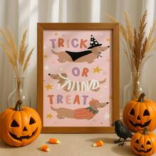1pc Frameless Funny Dachshund Halloween Wall Art Dorm Gift - Multi-color - View 3