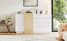 Sideboard With Storage White Made Of Wood For Dining Room And Living Room - 白色 - 查看 9