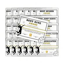Women's Volleyball Athletic Achievement Awards 31pk Unique 8.5x11" Superlative Certificates MVP Yo.Uth Sports Spirit Sportsmanship End - Black and Gold - View 1