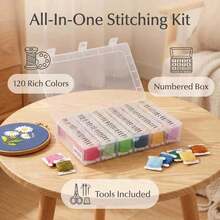 120/80 Colors Embroidery Thread, Colorful Cross Stitch Thread, Embroidery Thread Set, Embroidery Starter Kit DIY Crafts - A - View 3