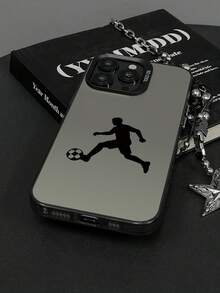 Jumping Boy Print European Portrait Sports Style Graphic Anti-Drop Phone Protective Case, Compatible With Apple 11/12/13/14/15/16/16 Pro/16 Pro Max, Galaxy A05/A15/A25/A35/A53/A54/A55/S23/S24 - Black - View 4