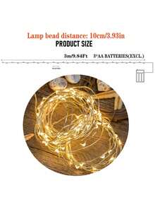 1pc 2/3/10m Plastic Copper Wire Fairy String Lights (Battery Not Included), Expandable Decorative Lights For Home, Garden, Party, Christmas Tree, Wedding, Bedroom, New Year, Room Decor, Autumn, Halloween And Christmas Home Decoration - Multicolor - View 10