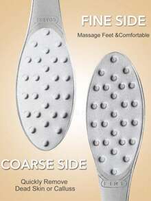 1PC Stainless Steel Foot File Set, Double-Sided Heel Rasp For Wet & Dry Use, Professional Dead Skin Remover, Reusable Pedicure Tool For Smooth Feet - Multicolor - View 4