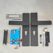 1 Set Metal Door Lock, Includes Lock Cylinder And 2 Handles, Comes With 3 Keys, Elegant Handle Design, Quiet Lock Body With Synchronized Indoor Safety Button, Indoor Door Lever Lock, Suitable For Bedroom And Indoor Room Doors - Multicolor - View 10