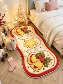 1pc Christmas Bell Rug, Decorative Carpet, Bedroom Decor, Small Rug, Carpet, Home Decor, Living Room Rug, Living Room Small Rug, Bedroom Carpet, Living Room Home Decor, Outdoor Rug, Washable Carpet - Multicolor 6 - View 3