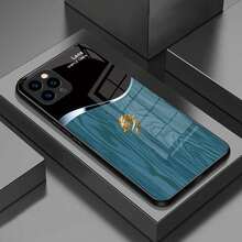 Phone Case: For IPhone16 15 14 13 12 11 Pro Max  Plus Tempered Glass Case,  Dragon Head -Grain Pattern Design, Simple And Elegant - 黑色2 - 查看 3